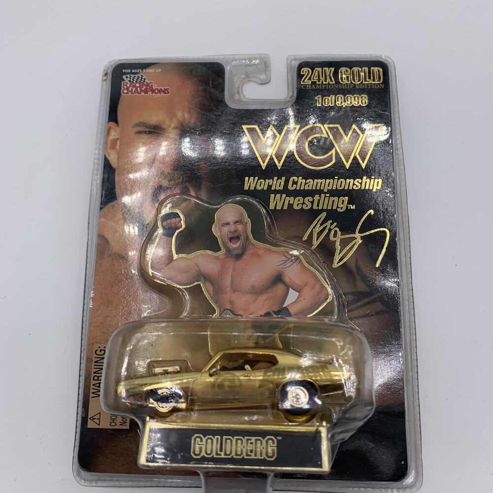 Vintage 24K Gold Plated WCW Goldberg 1/64 scale by Racing Champions 1998 As Is
